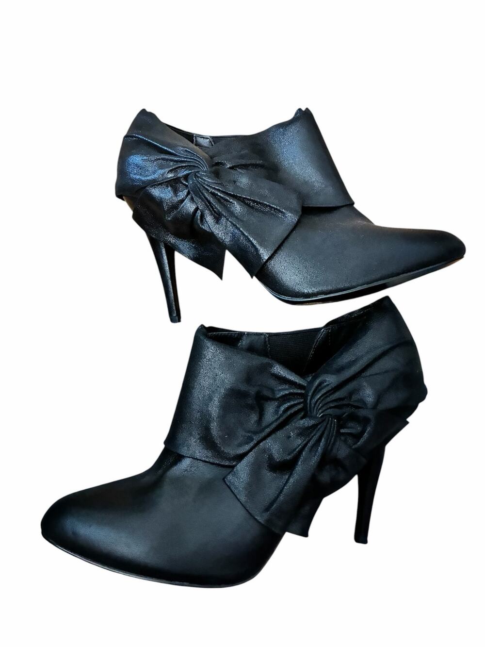 Laundry by Shelli Segal Black Bow Bootie Heels Size 9 Witchy Whimsygoth